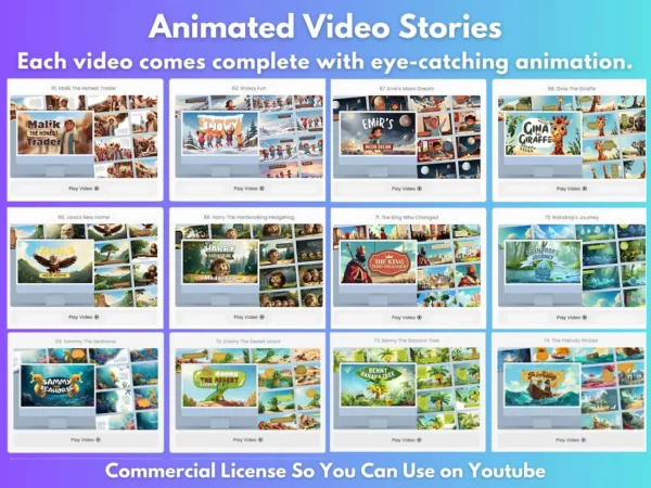 100 Children's Stories + 150 PLR Kids Videos & Editable Templates | with Resell Rights - Image 3